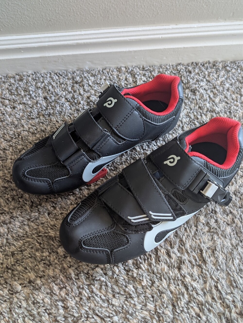 Peloton Womens Black Red White Performance Indoor Cycling Spin Shoes EU 38 US 7